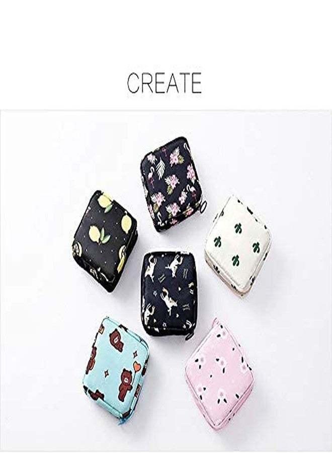 EQUVIA | Set of 2 | Coin Purse Cosmetic Bag Travel Pouch Storage Bag Cute Unicorn San itary Pad Pouch Portable Makeup Lipstick Key Earphone Data Cables Organizer (Multicolour) - Image 4